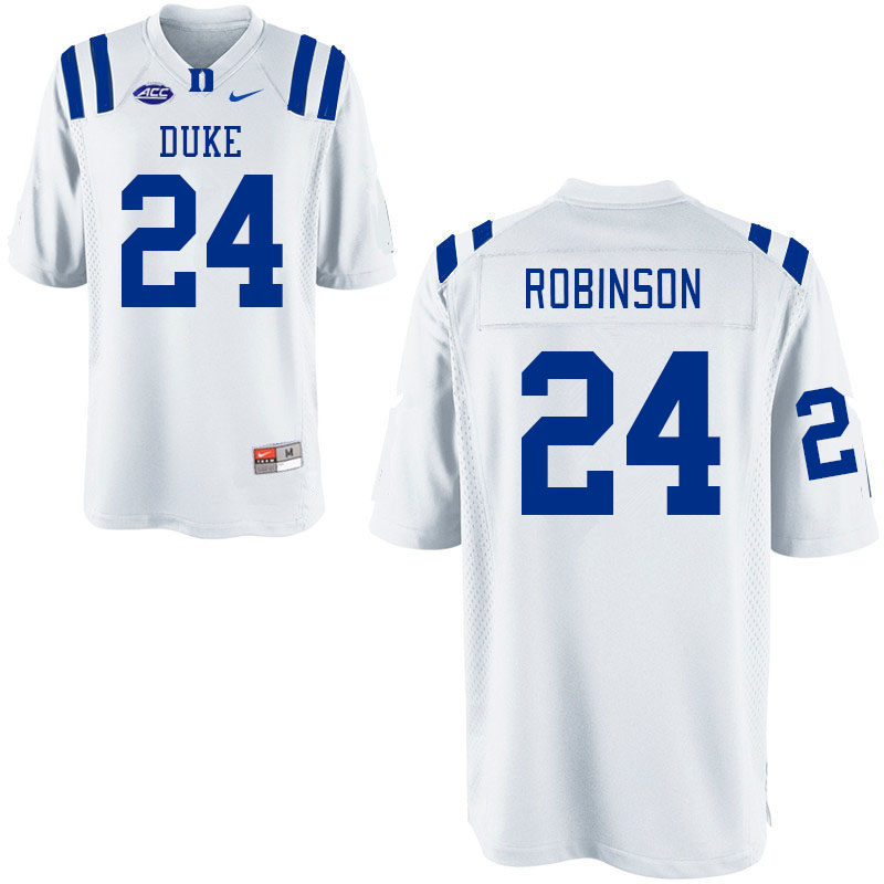 Men #24 Kimari Robinson Duke Blue Devils College Football Jerseys Stitched Sale-White